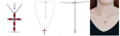 Giani Bernini Created Ruby and Cubic Zirconia Cross Pendant